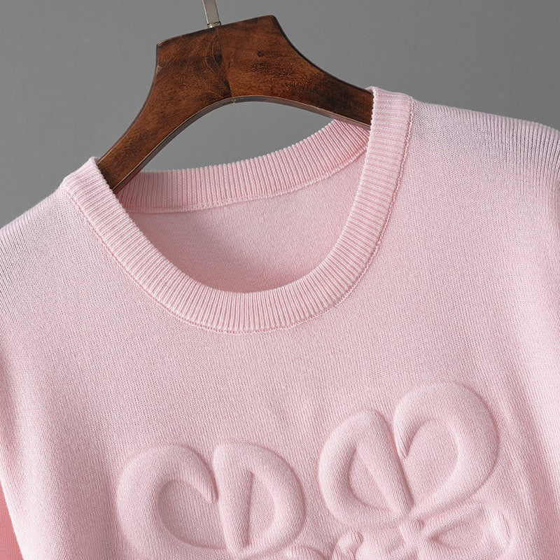 sweater + loose knitted casual sweatpants set