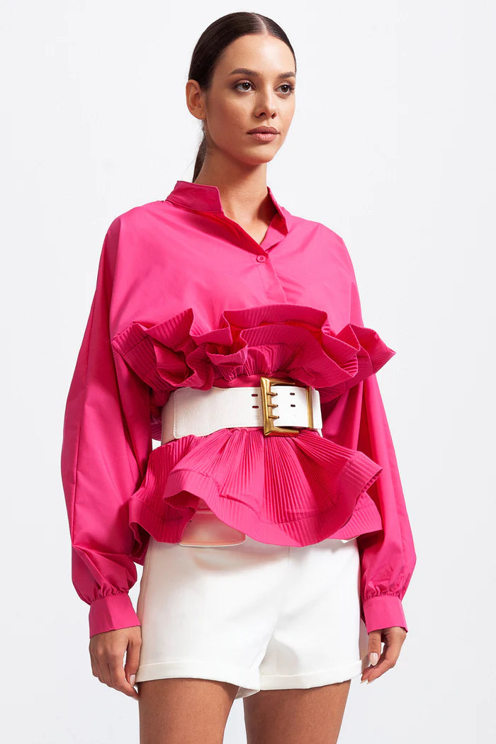 Ruffle Shirt with Massive Belt