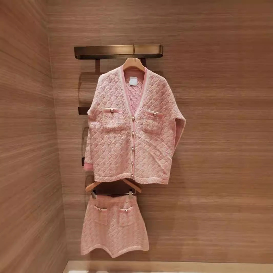 Lady coat cardigan   skirt set