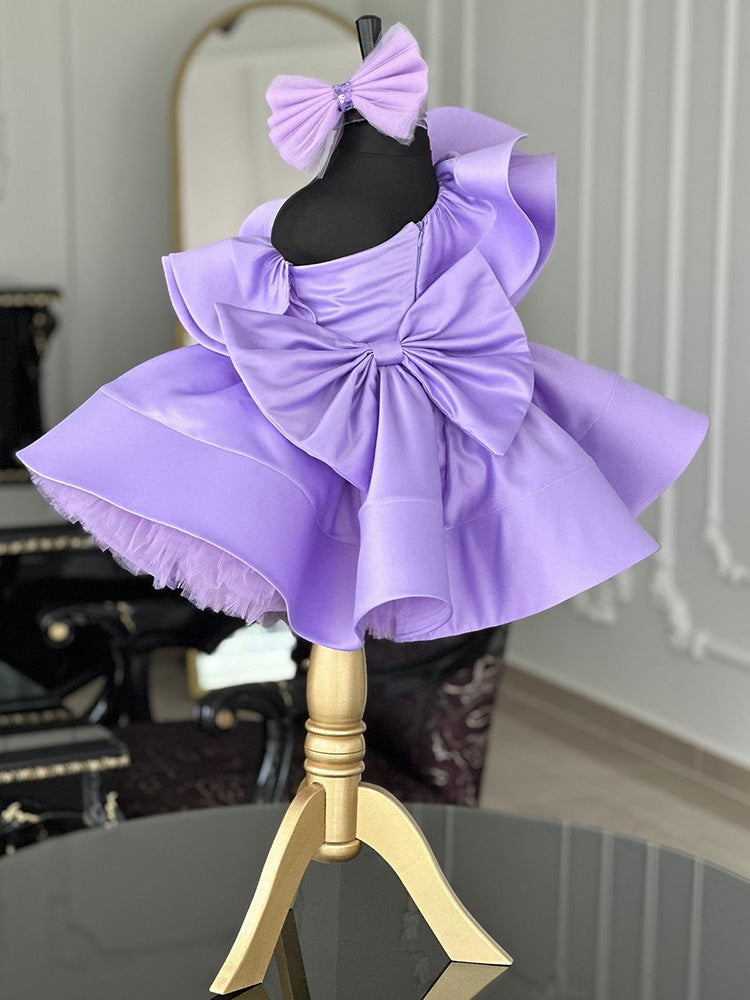 Flower design purple frock