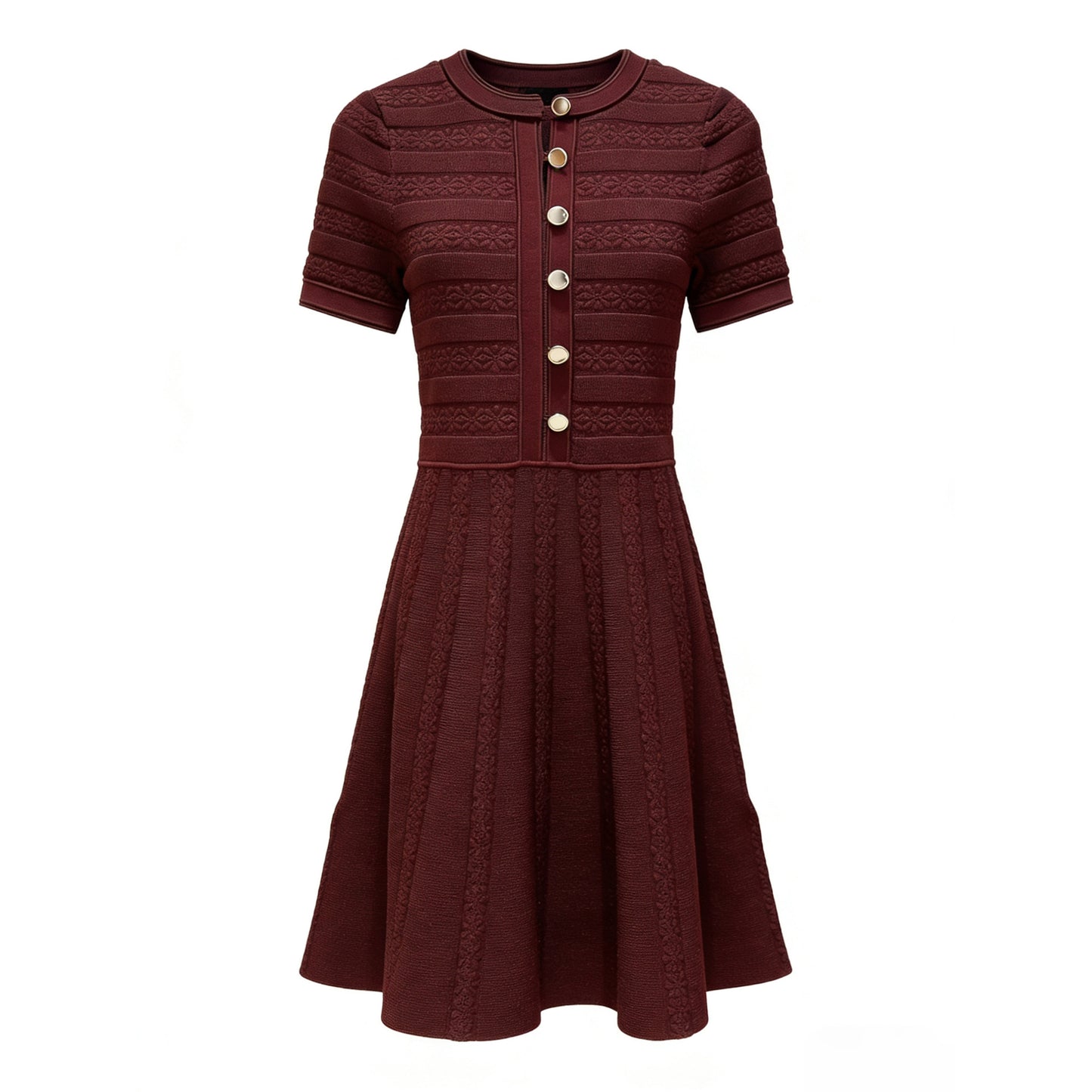 Hollow Slim  Crew Neck dress