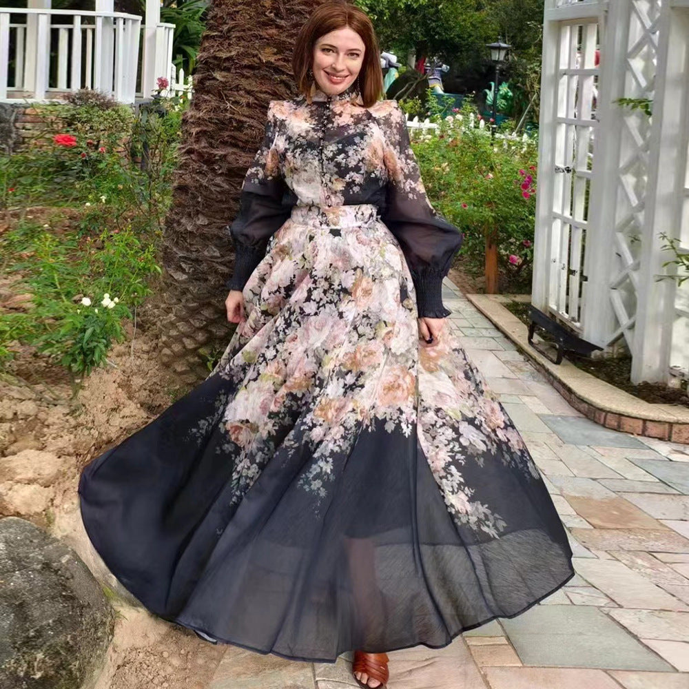 Kleid von Blumenständer Kragen