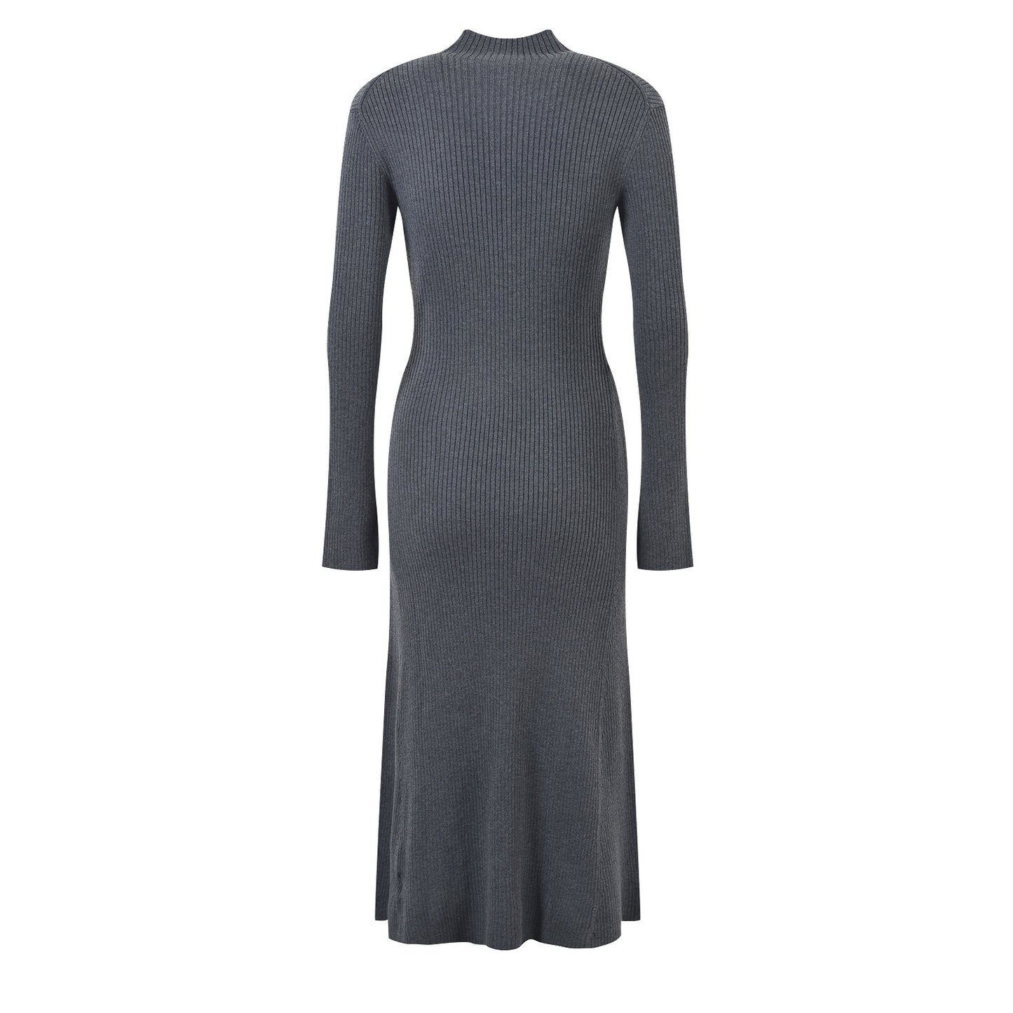 French Niche long-sleeved waist-cinching hip button dress