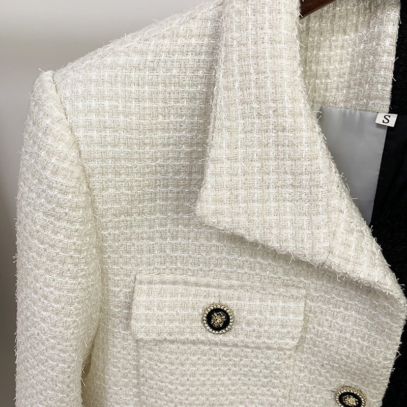 Contrast wool tweed jacket