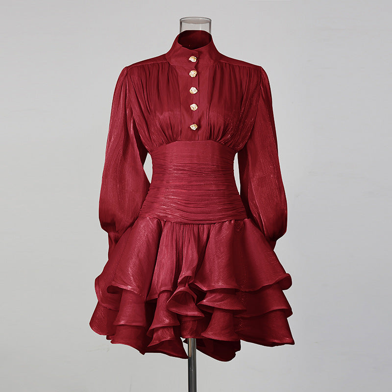 Ruffled short skirt dress