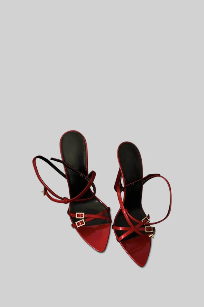 High Heel Stiletto Sandalen - rot