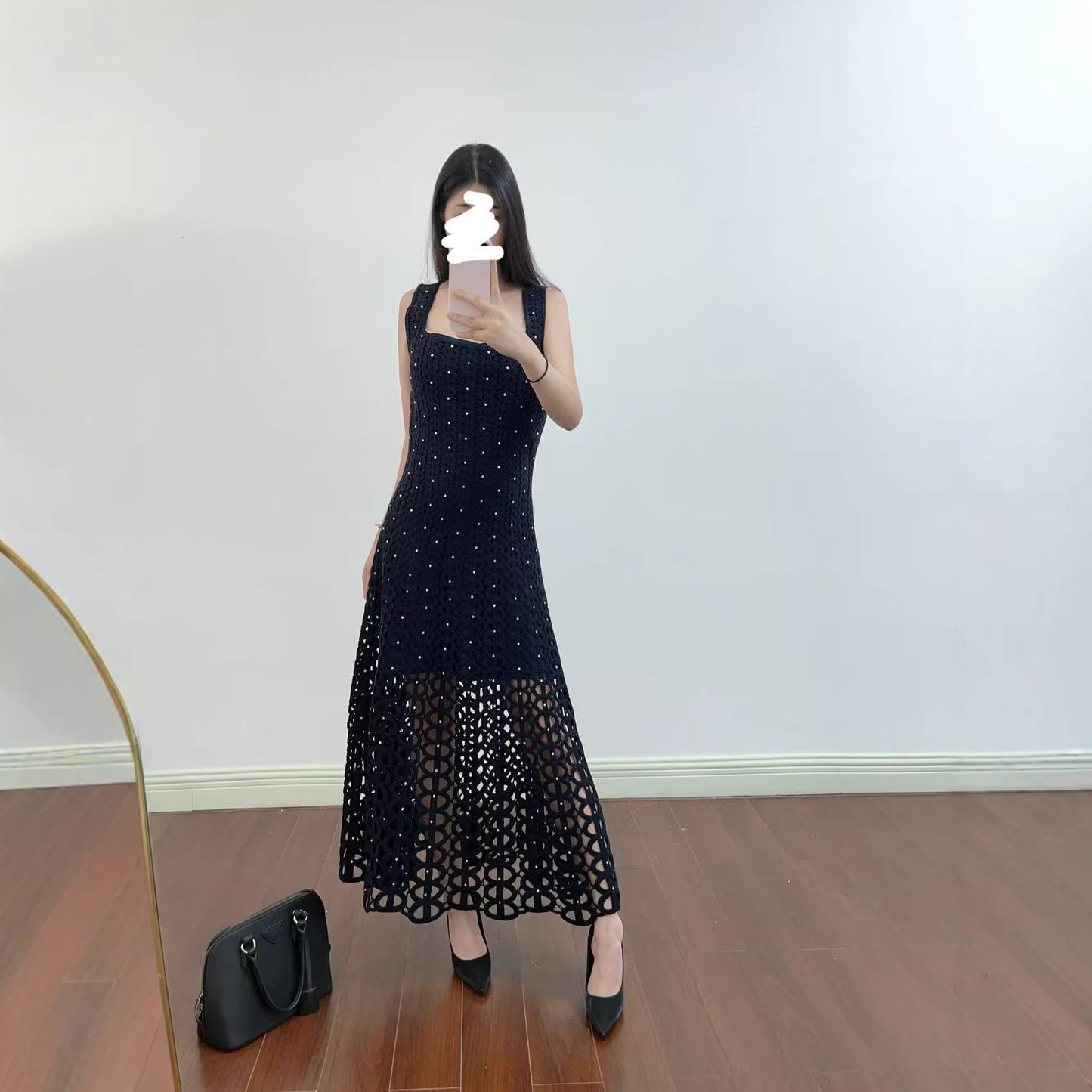 Hollow-Out Strap Long Dress