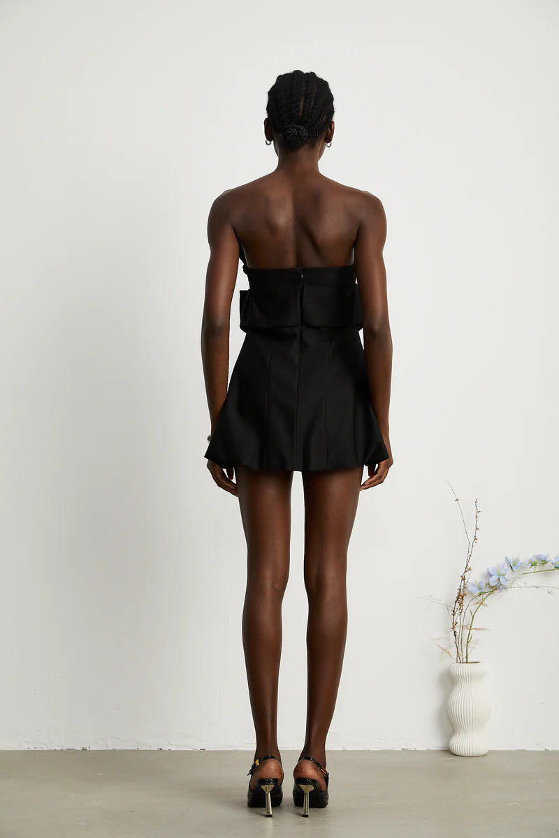 Caribe Bowknot mini-robe à épaules dénudées