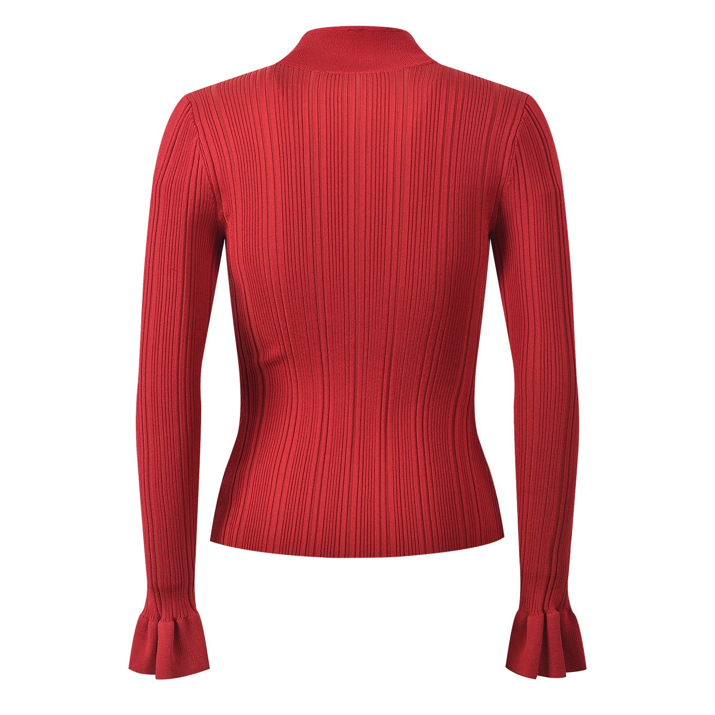 Red Cardigan Skirt Suit