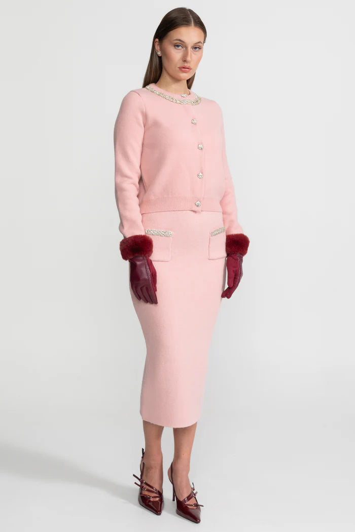 Embellished Knit Co-Ord Set – Blush Pink