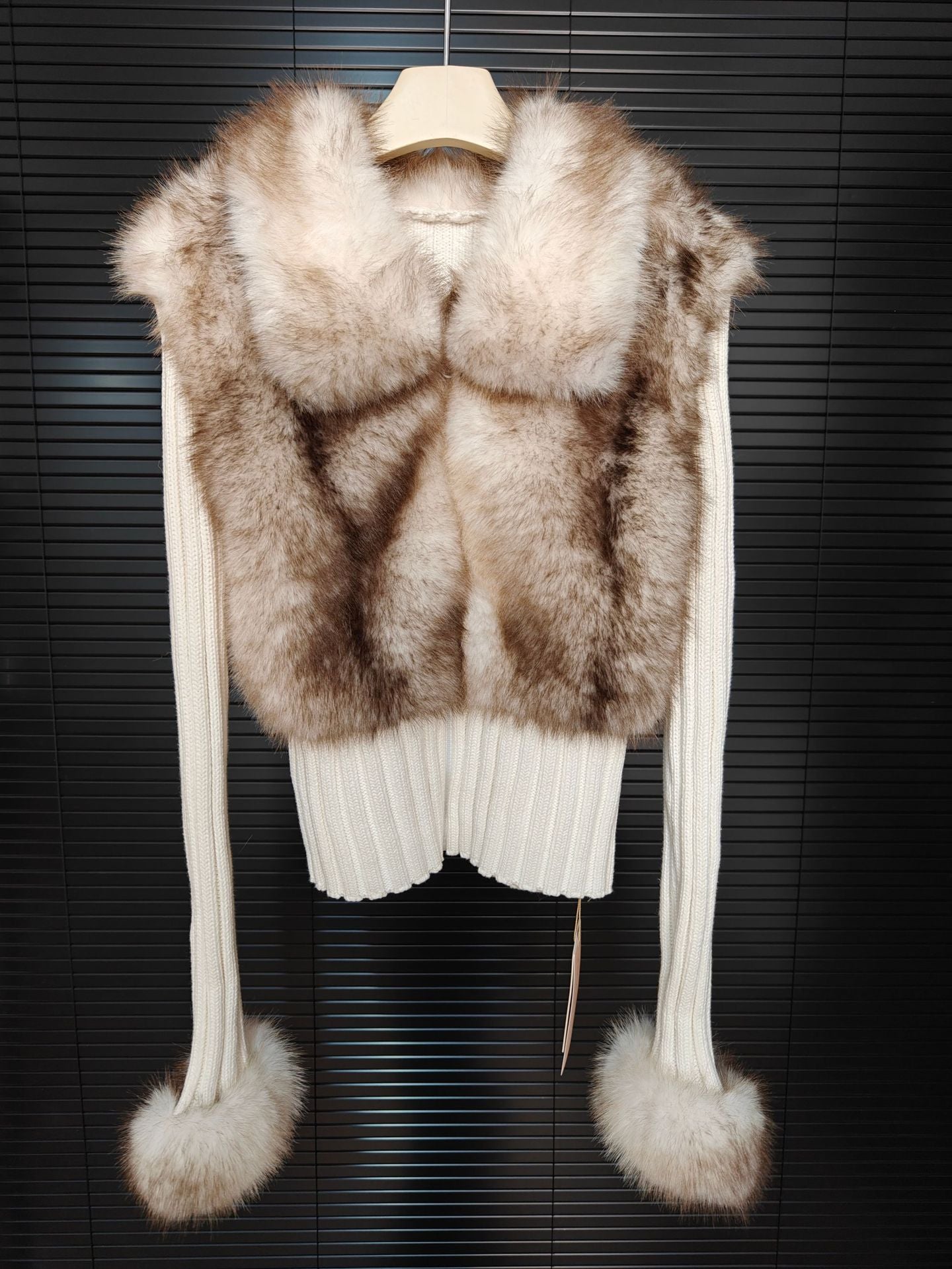 Fur knitted jacket