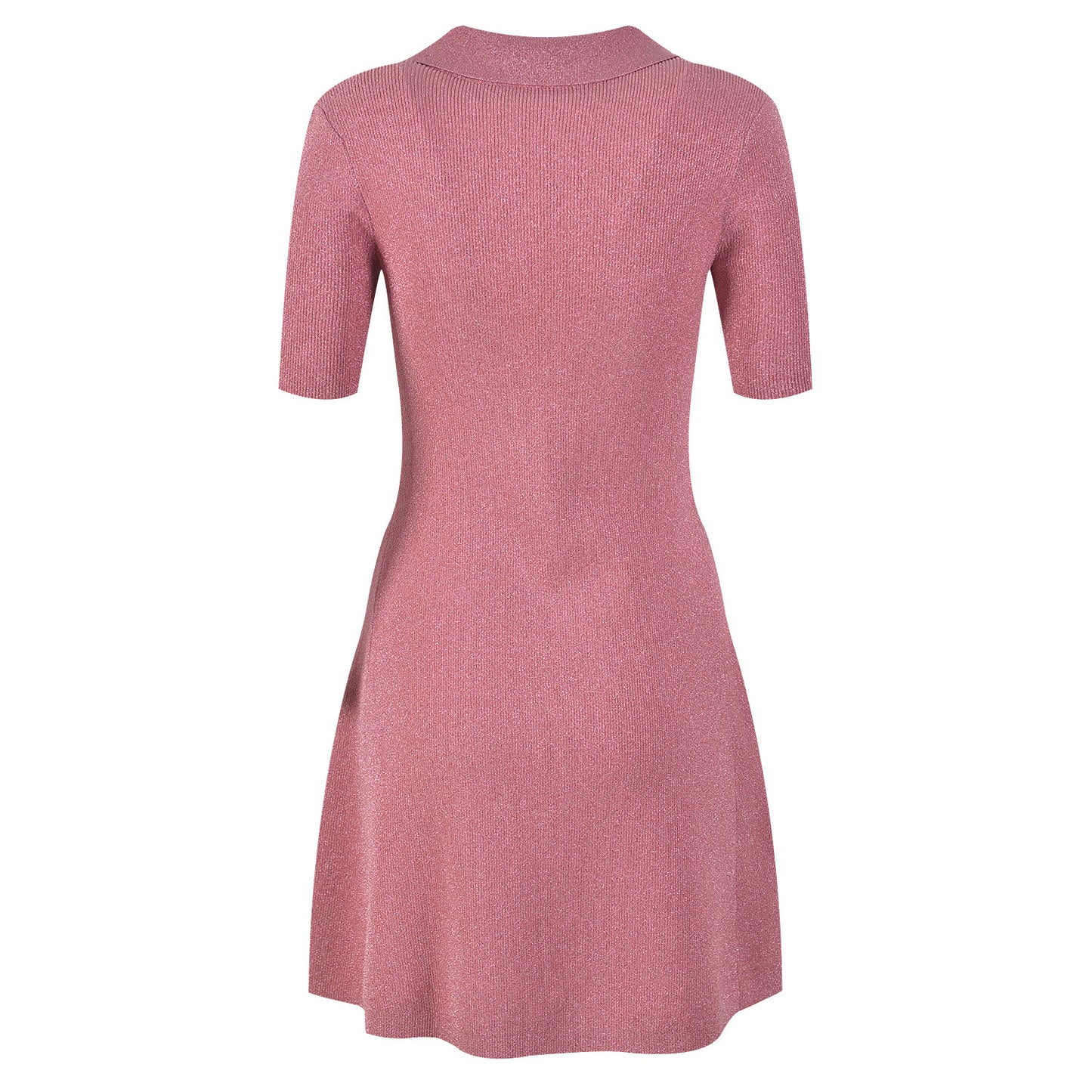 Short sleeve polo lapel V-neck dress