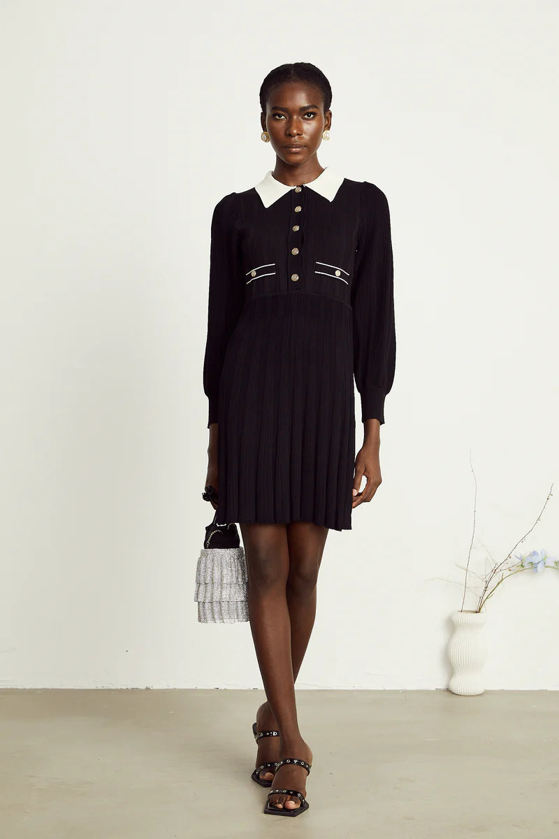 Mini robe noire à tarif nerveux Rosalie Black