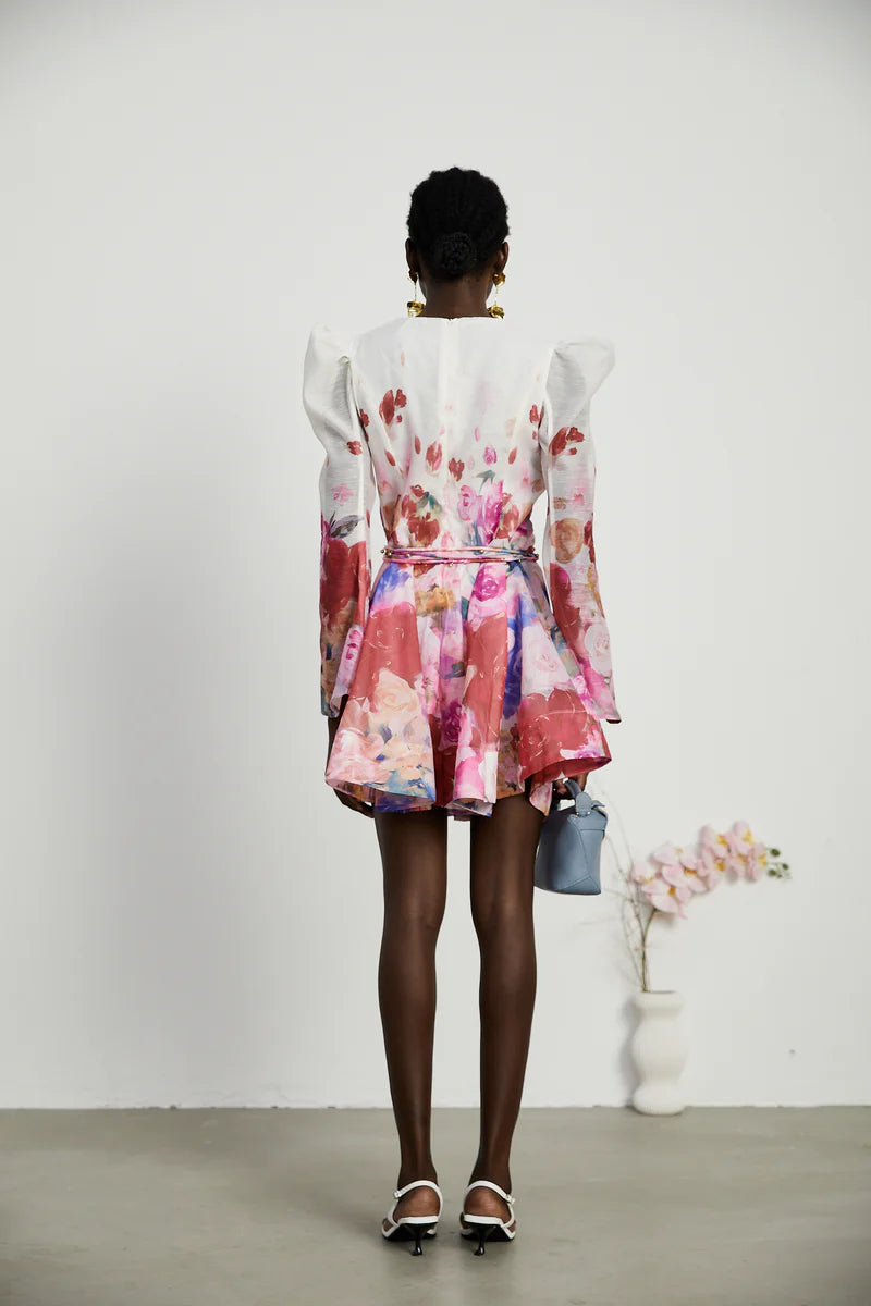 Marjolaine à imprimé floral mini robe