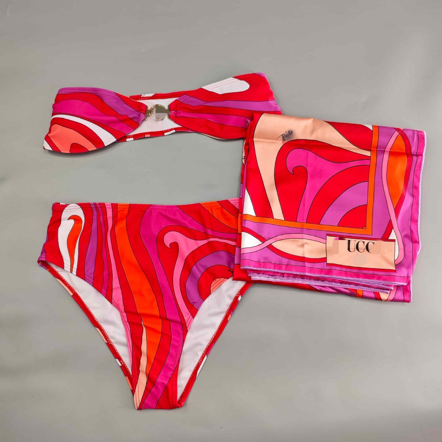 Printed Bikini Three Piece set