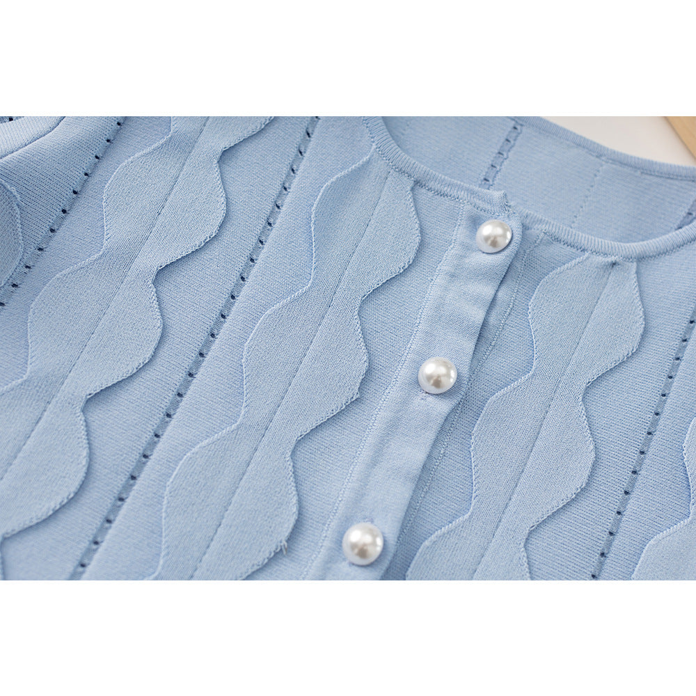 Stereo Decorative Short-Sleeved Two-Piece Skirt