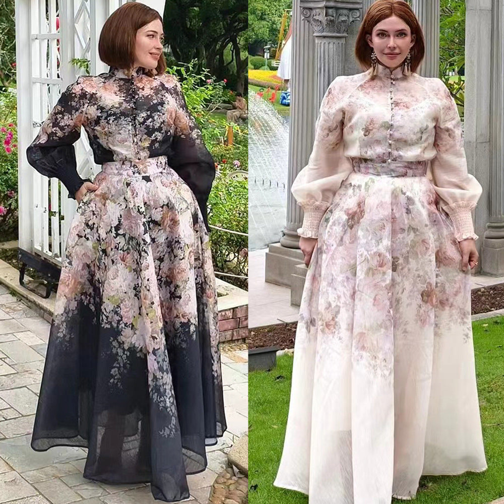 Kleid von Blumenständer Kragen