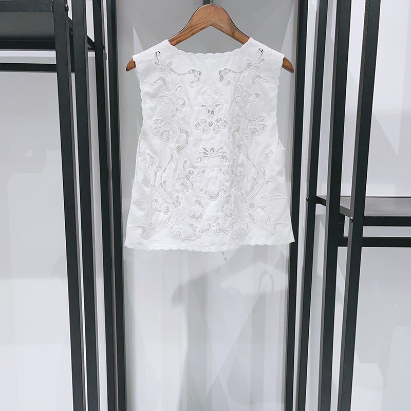 Lace-Up Sleeveless Top and Long Skirt Set