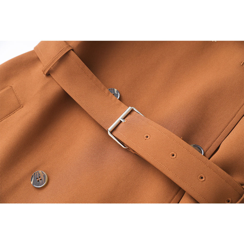 Tie-Waist Oversized Long Coat Trench Coat