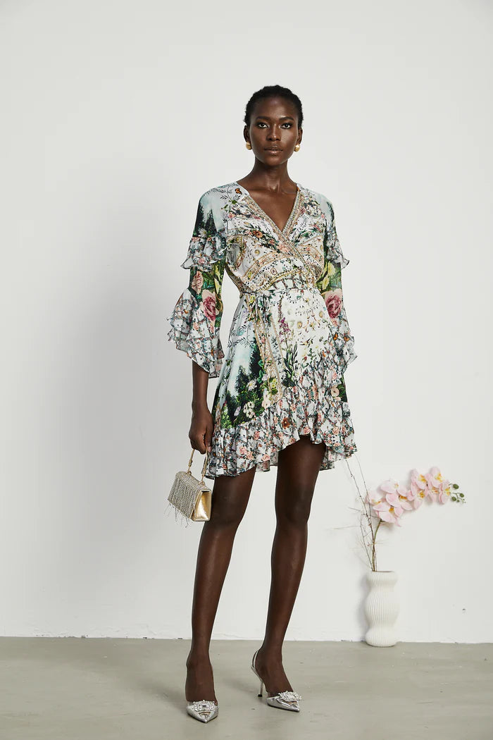 Kalena Ruffled Wrap Mini Robe