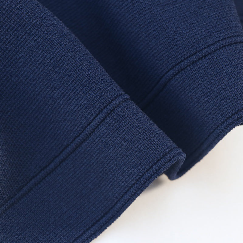 Lady royal blue round neck jacket