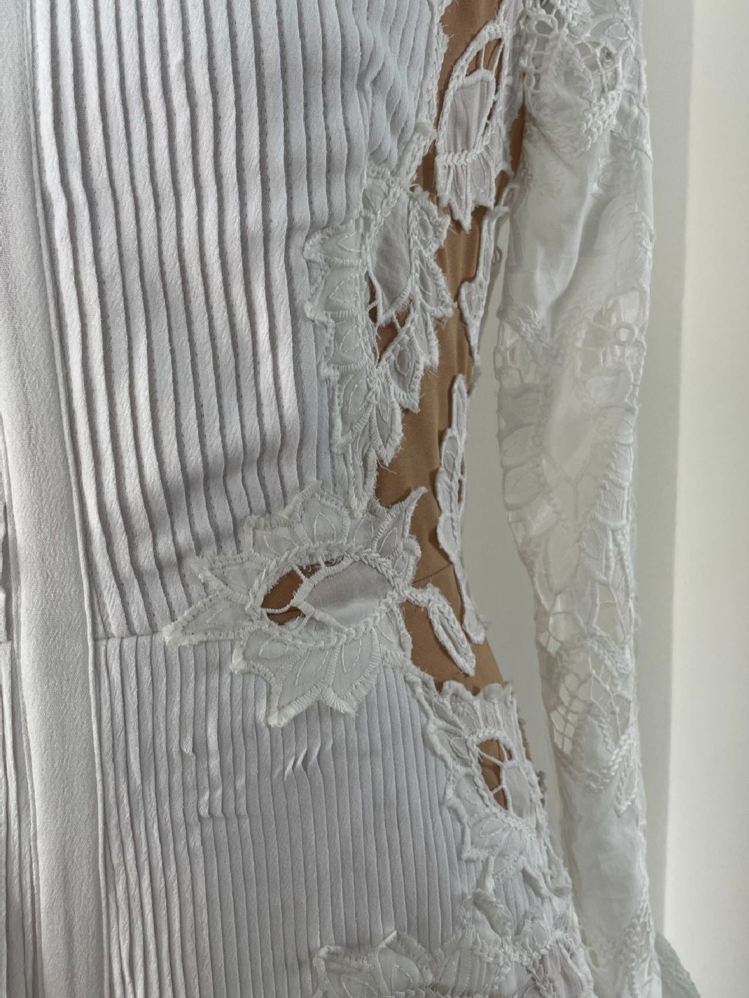 Hollow-Out Bell Sleeve Gown Dress