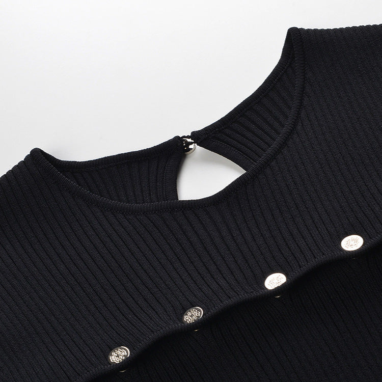 Slim fit  button decoration Dress