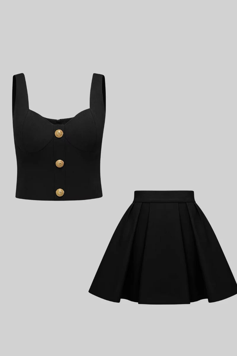 Refined Coordinated Crop Top & Skirt Set