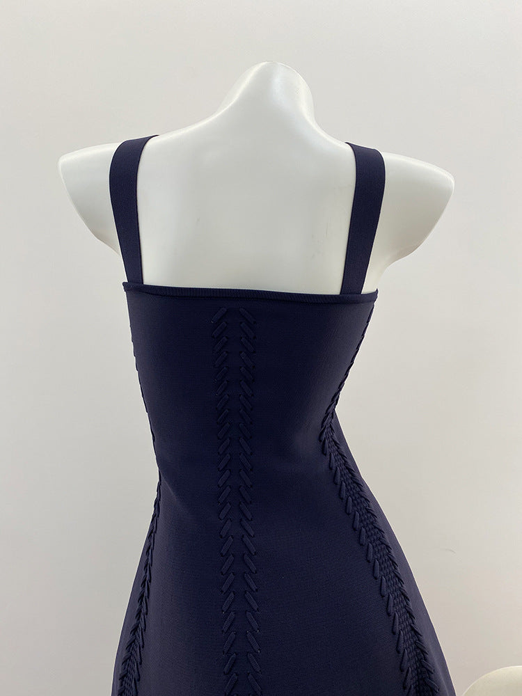 Strappy Retro Design Suspender Dress + Short-Sleeved Cardigan