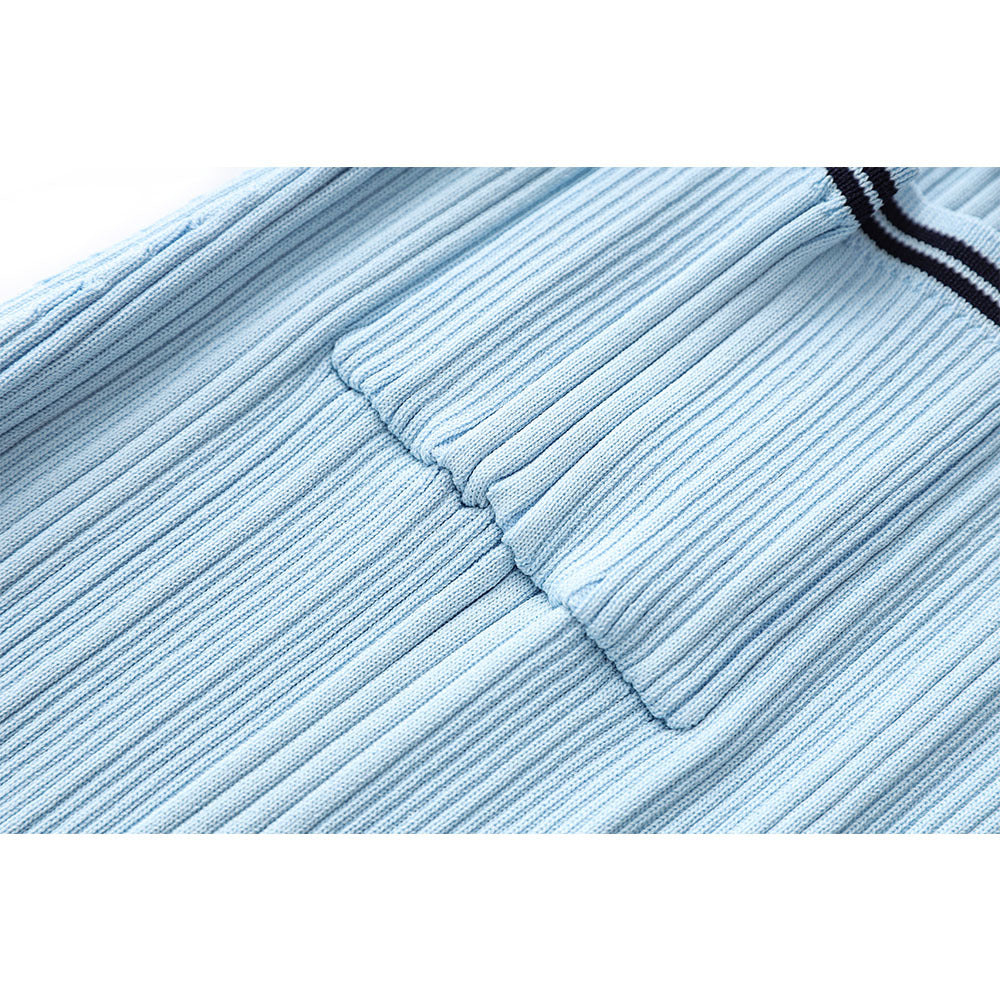 Navy Kragen Trompetenhülle langes Kleid