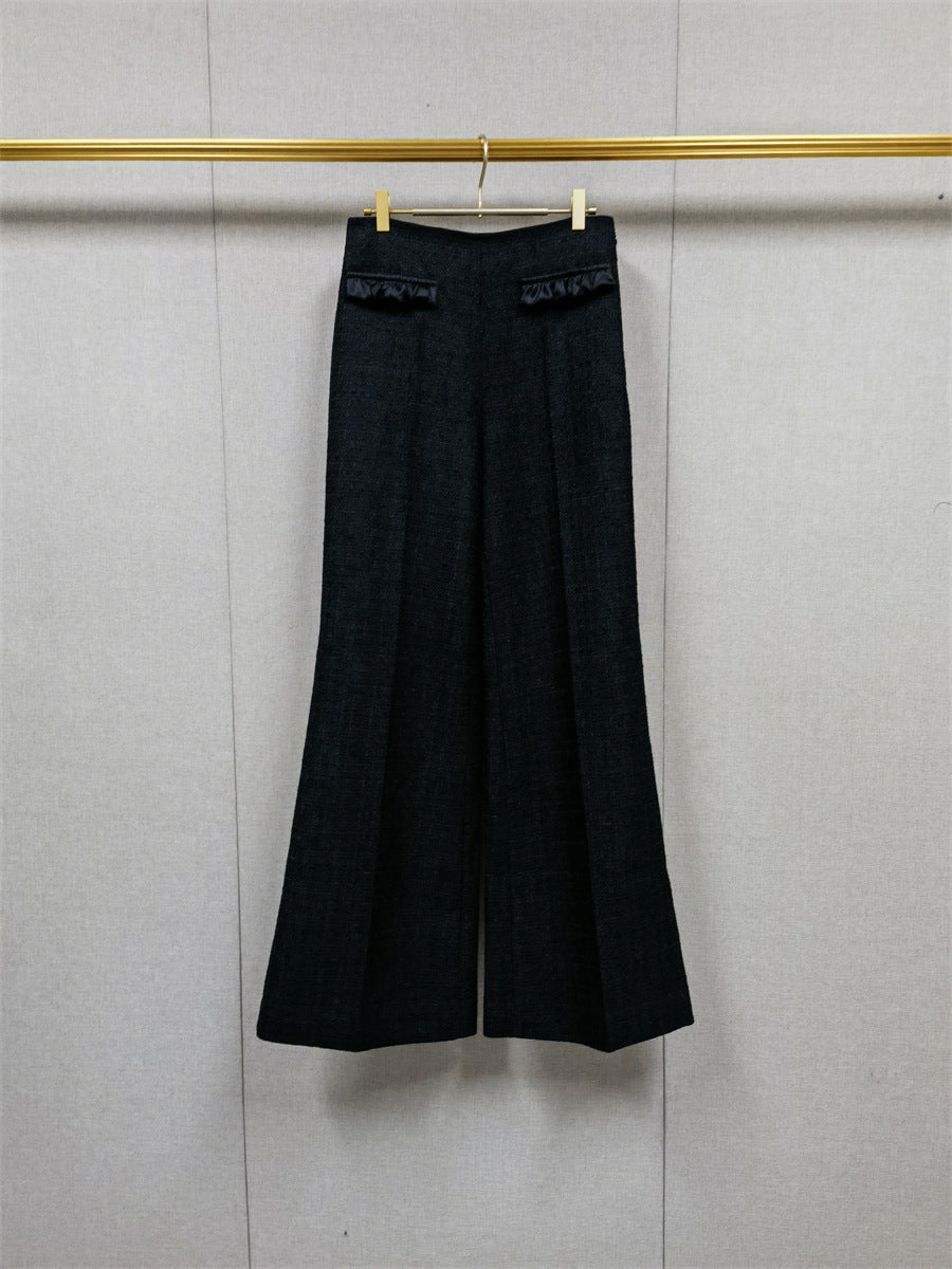 Crew Neck Tweed Jacket Pant Set