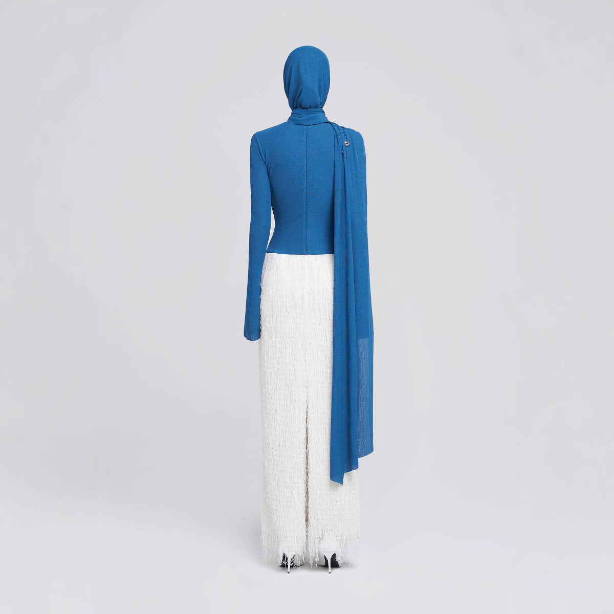 Waist hooded top tassel long skirt