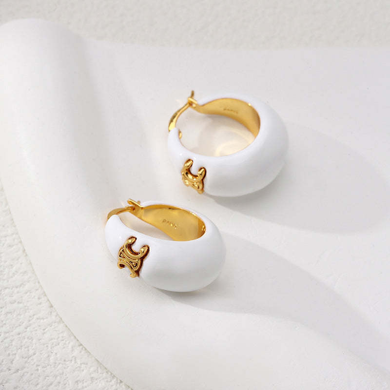 Celin  Arch New Enamel Glaze Earrings