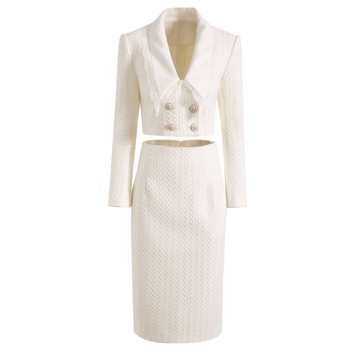 Ivory Pearl Tweed Co-ord Set