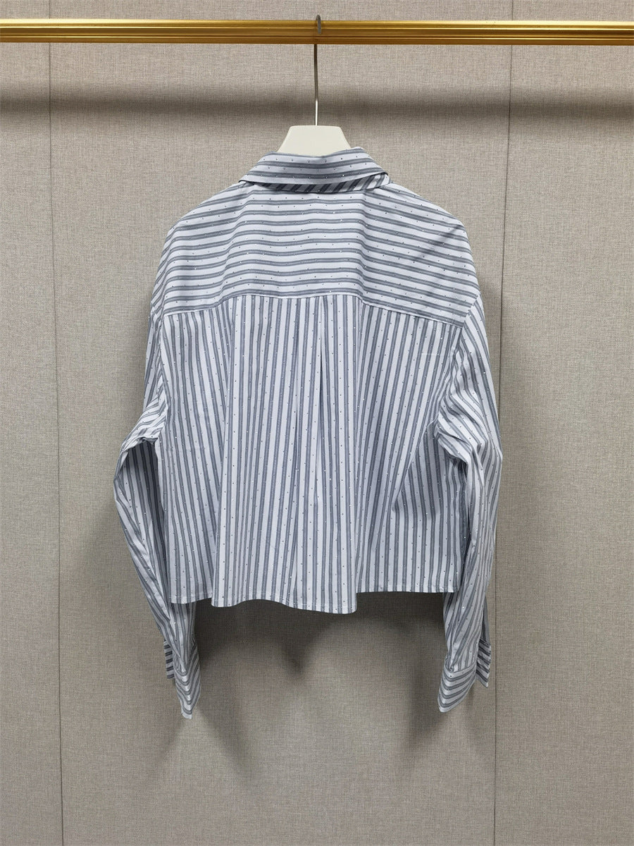 ace-up Long-Sleeved Short Shirt
