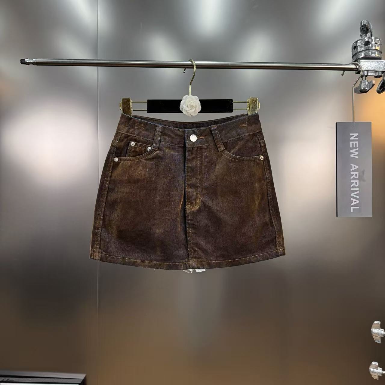 Denim jacket + slimming skirt casual street trend two-piece set