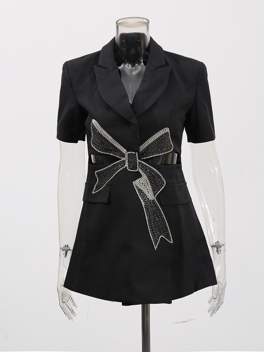 Tuxedo Bow  mini Dress