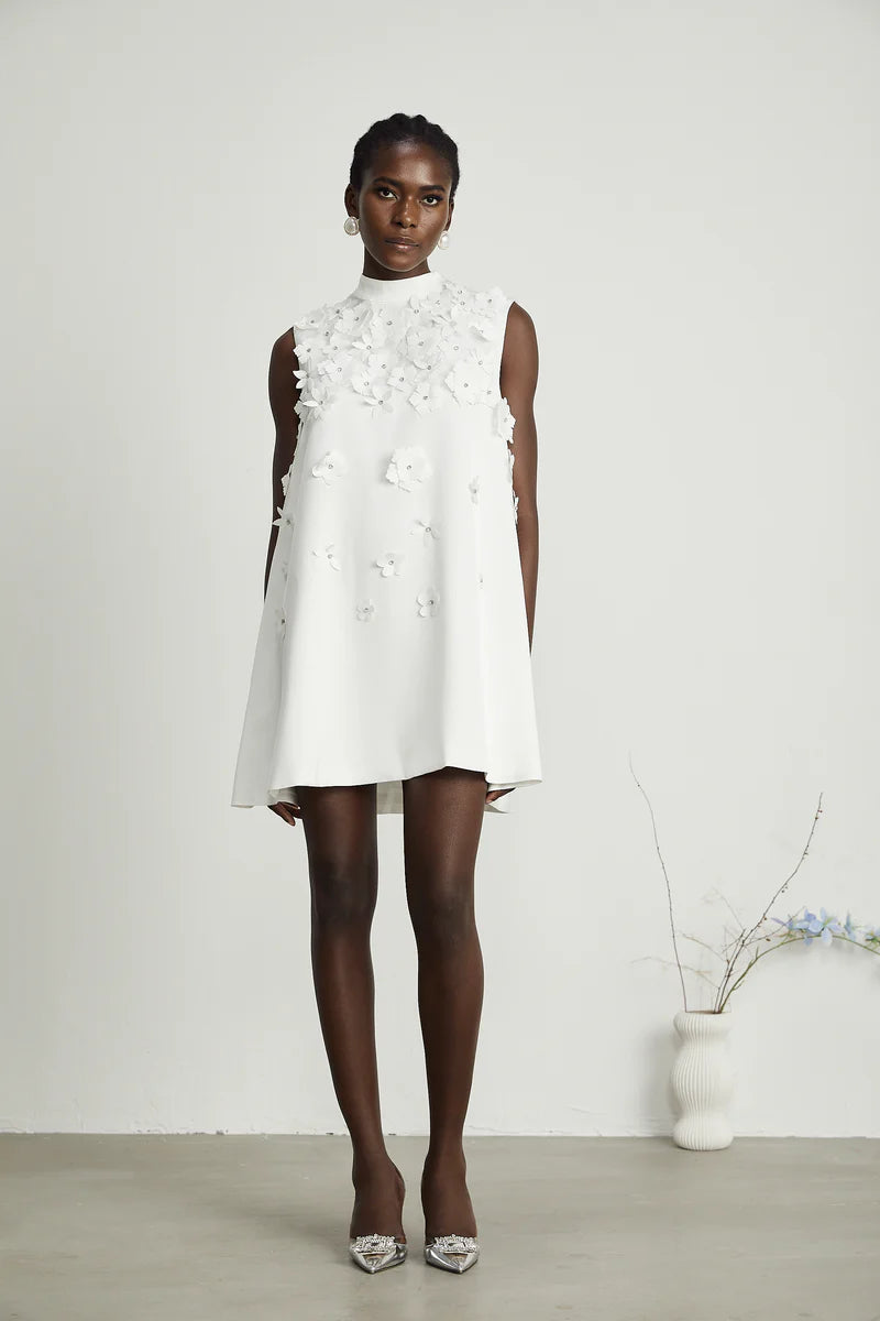 Geneviève Faux-Flower Mini robe
