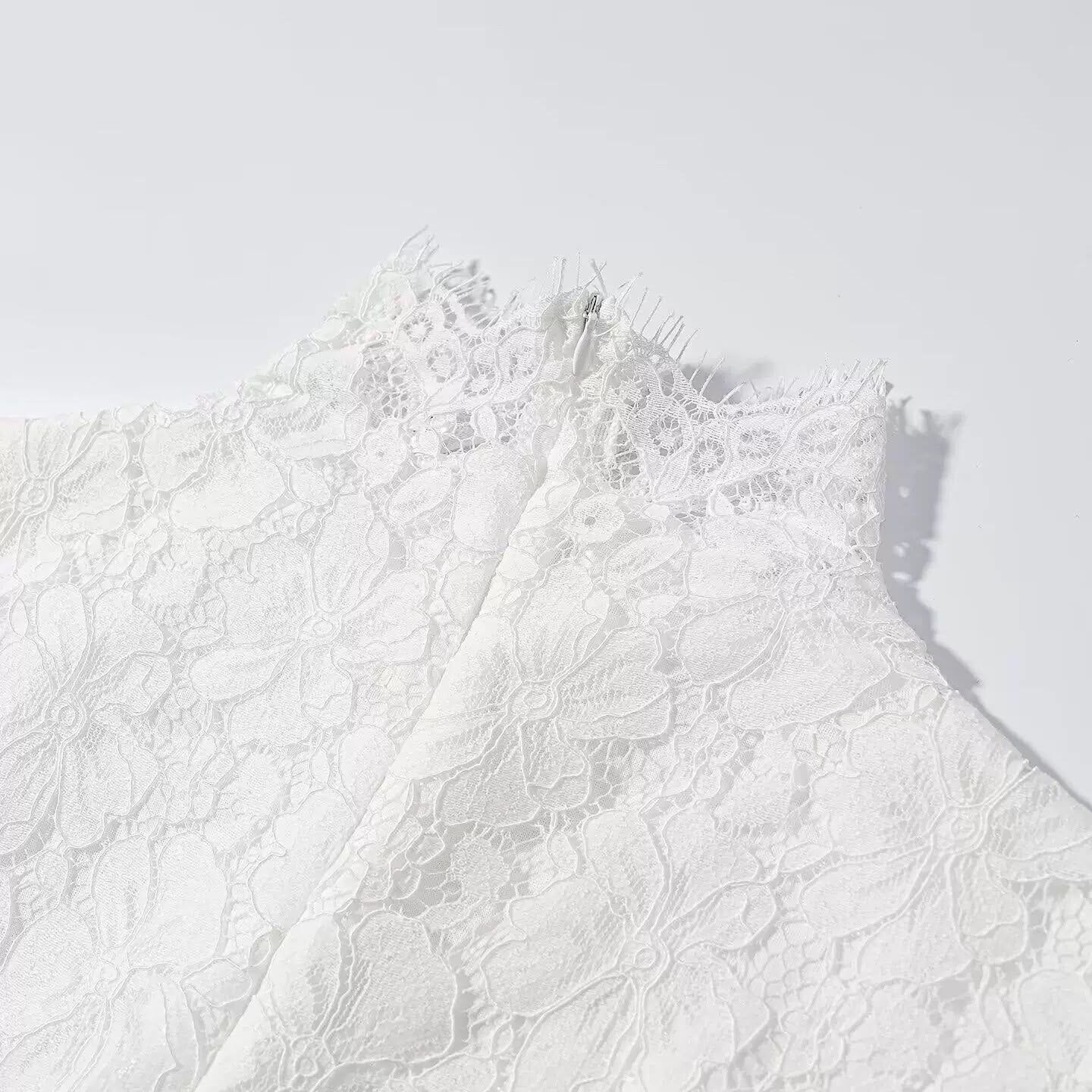 Fidji full Lace dress -white