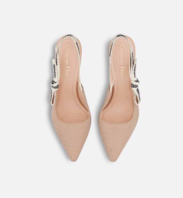 Dio-slingback pump  Nude technical fabric