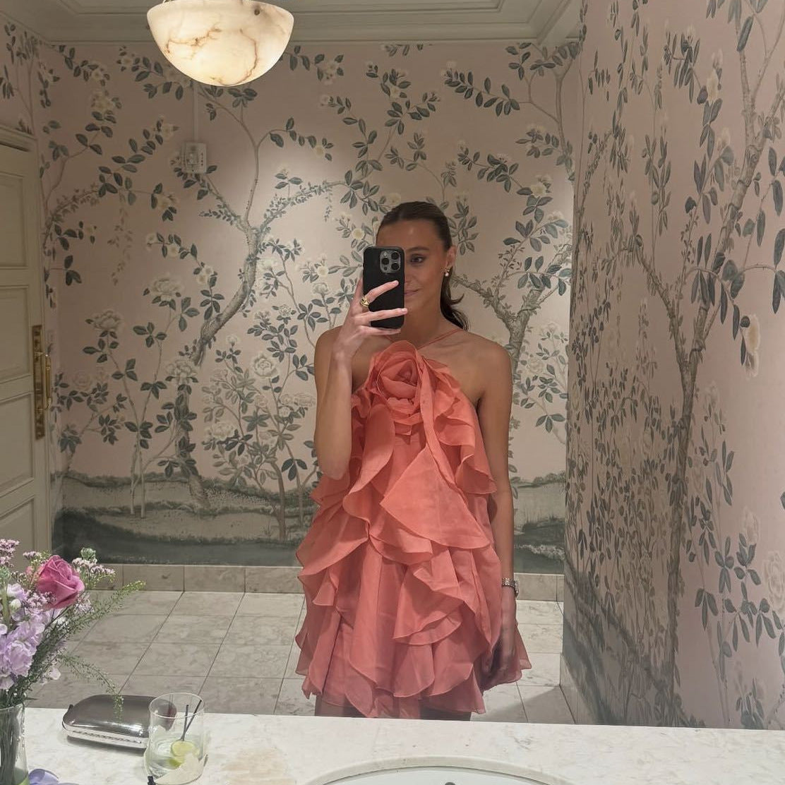 Nojoud Flower Mini Kleid