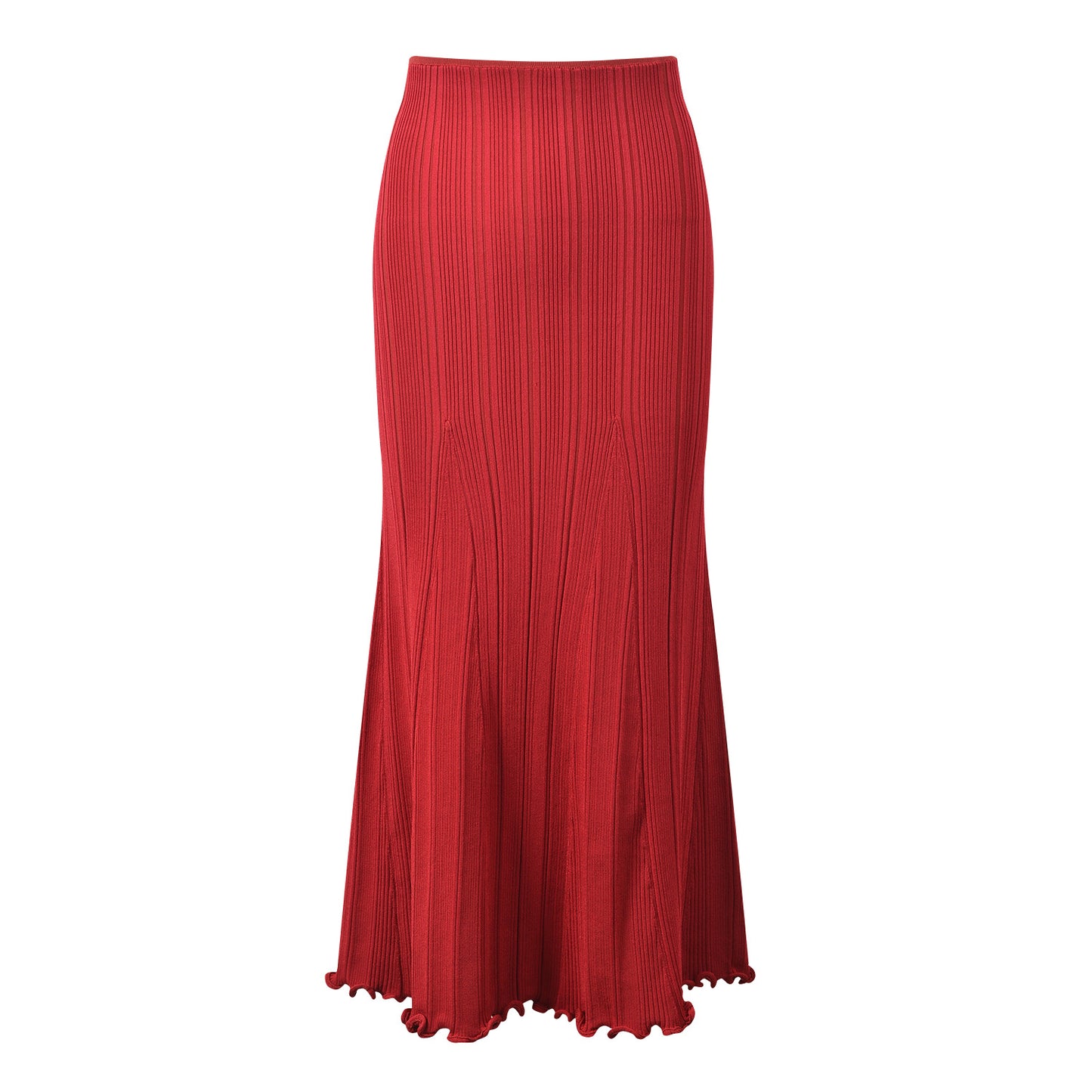 Red Cardigan Skirt Suit