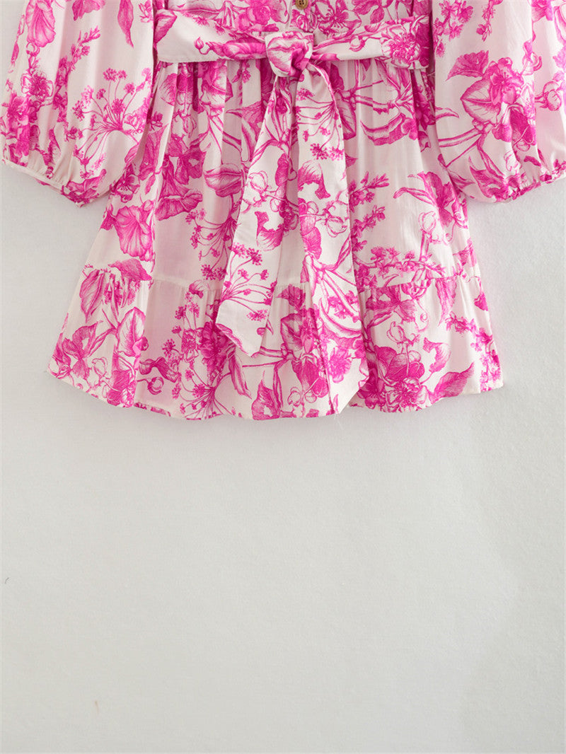 Flower Print Short Dress