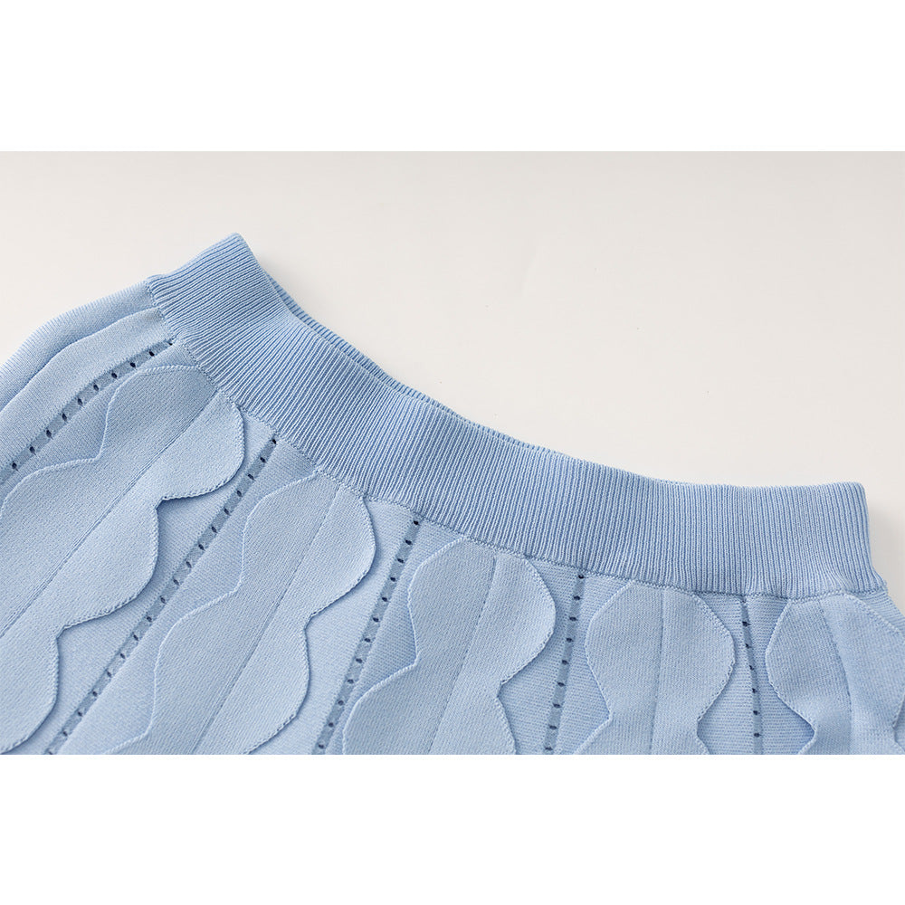 Stereo Decorative Short-Sleeved Two-Piece Skirt