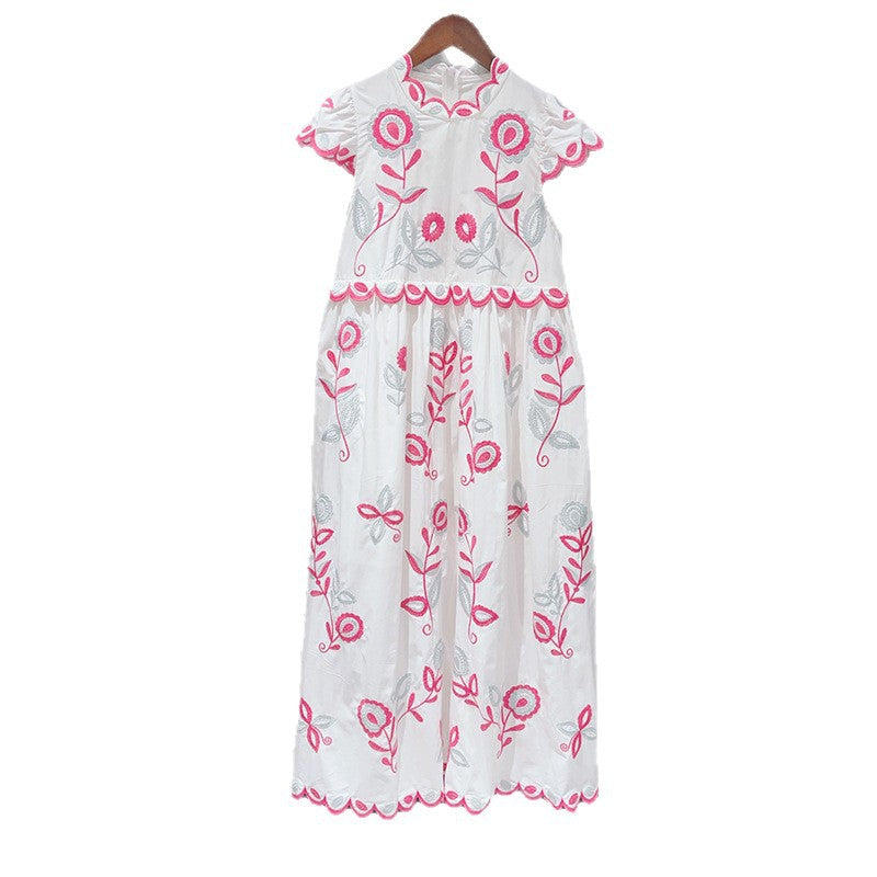 Lace Flying Sleeve High Waist Dress