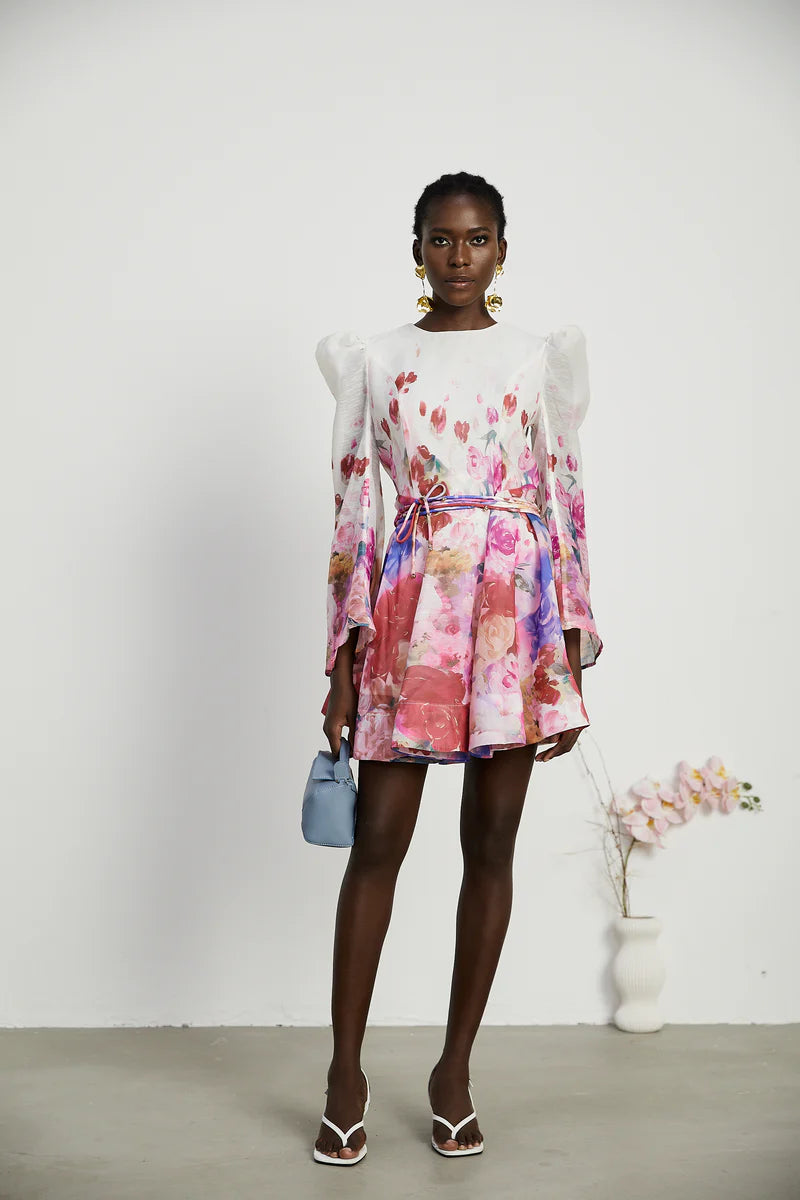 Marjolaine à imprimé floral mini robe