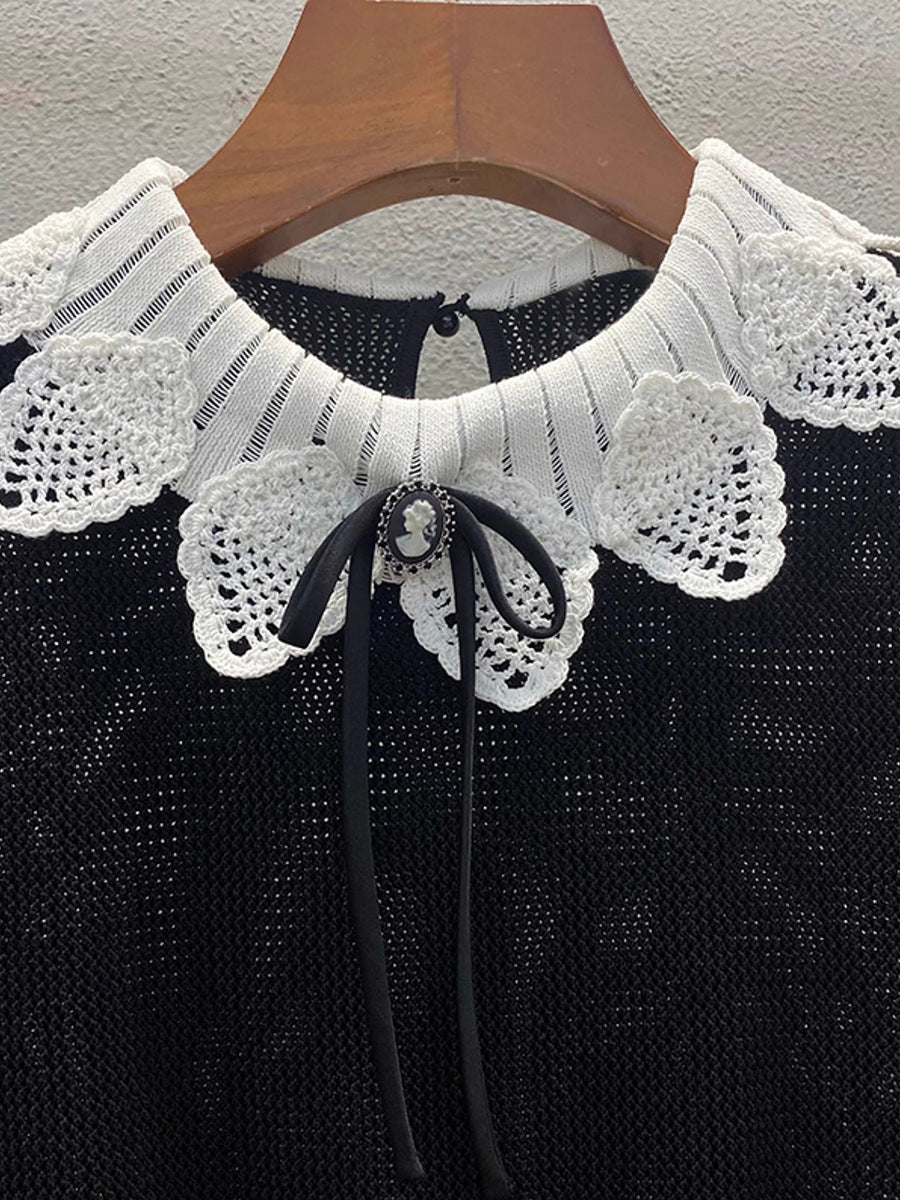 Doll collar sweater top