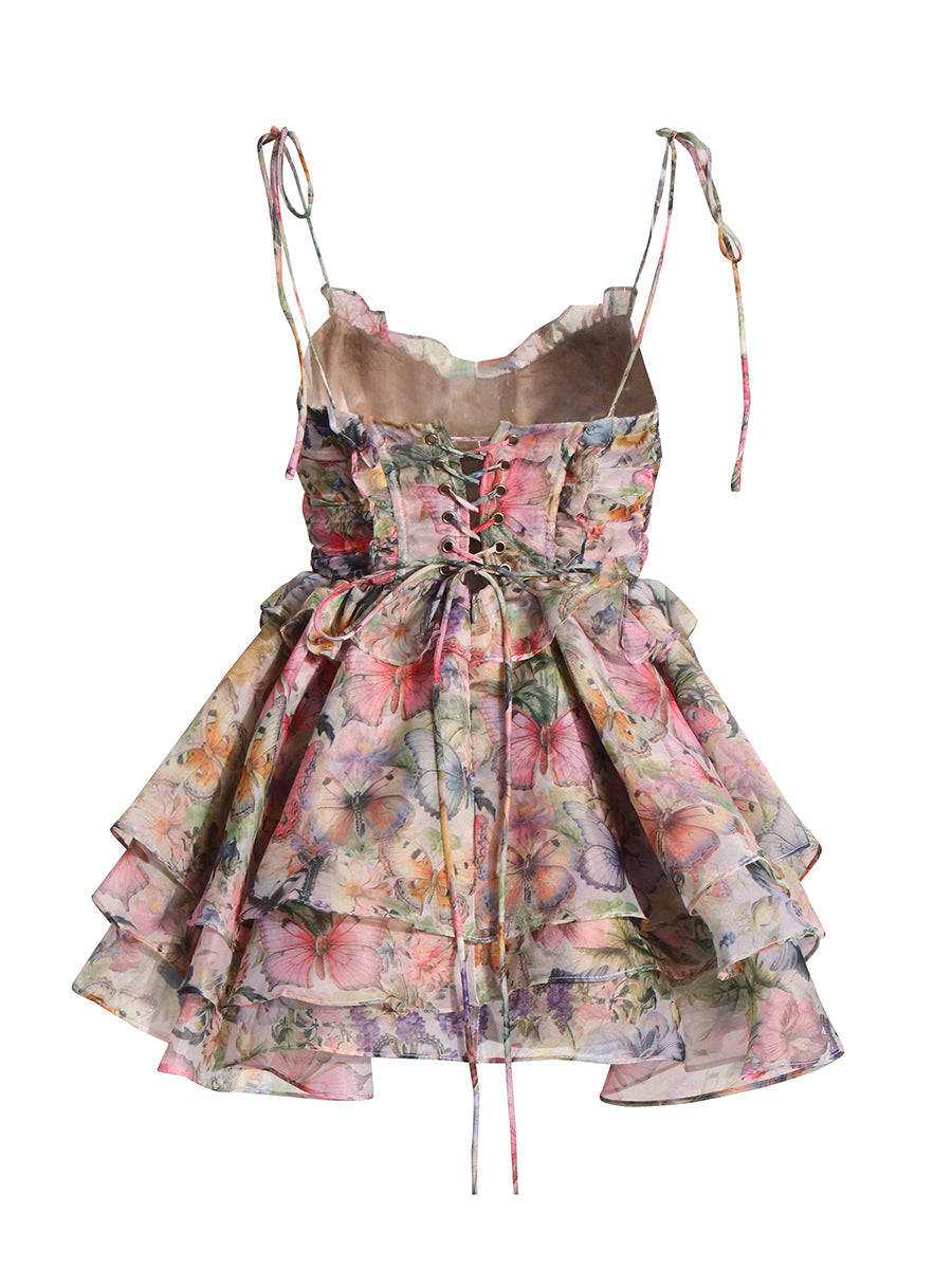 Floral   ultra short dress