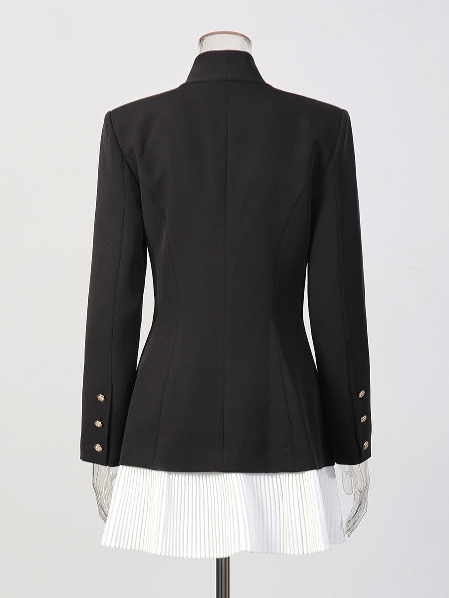 Noir Pleat Blazer Dress
