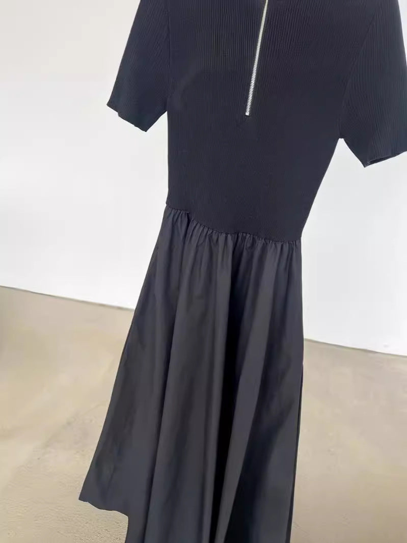 Tencel Hepburn style black dress